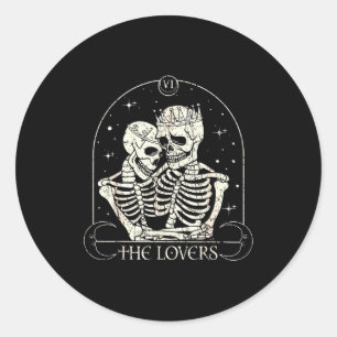 De Liefde Tarotkaart Skelet Valentijnsdag Hall Ronde Sticker