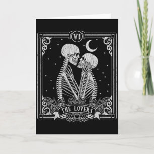 De Liefde Tarotkaart Skelet Valentijnsdag Hallowee Kaart