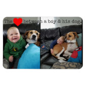De liefde tussen een jongen en zijn hond magneet (Horizontaal)