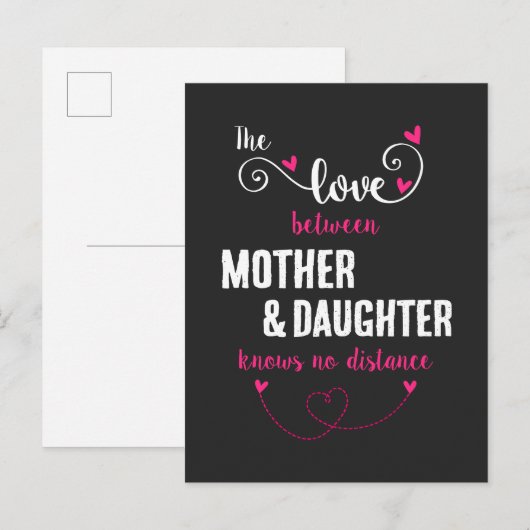 De liefde tussen moeder en dochter afstand briefkaart (Voorkant / Achterkant)