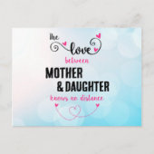 De liefde tussen moeder en dochter afstand briefkaart (Voorkant)