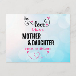 De liefde tussen moeder en dochter afstand briefkaart