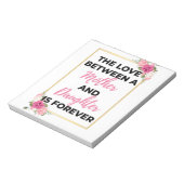 De liefde tussen moeder en dochter is voor altijd  notitieblok (Linkerzijde)
