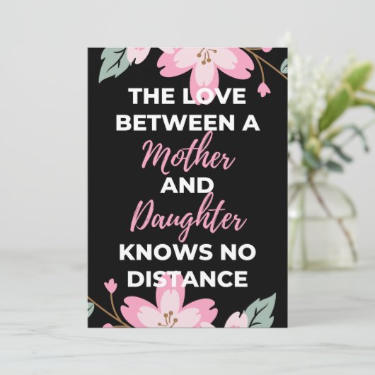 De liefde tussen moeder en dochter kent bedankkaart (Staand voorkant)