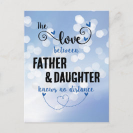 De liefde tussen vader en dochter afstand briefkaart