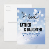 De liefde tussen vader en dochter afstand briefkaart (Voorkant / Achterkant)