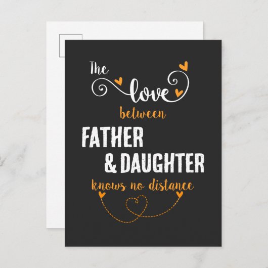 De liefde tussen vader en dochter afstand briefkaart (Voorkant / Achterkant)