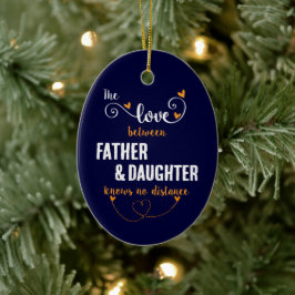 De liefde tussen vader en dochter afstand keramisch ornament