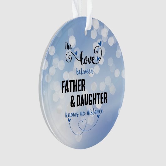 De liefde tussen vader en dochter afstand ornament (voorkant)
