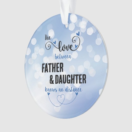 De liefde tussen vader en dochter afstand ornament (voorkant)