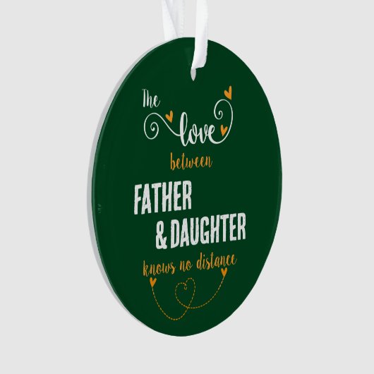 De liefde tussen vader en dochter afstand ornament (voorkant)