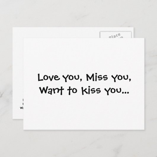 De liefde u, Misser u, wil u kussen… Briefkaart (Voorkant / Achterkant)