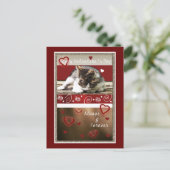 De Liefde Valentijn van het katje Feestdagenkaart (Staand voorkant)