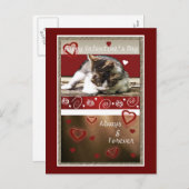 De Liefde Valentijn van het katje Feestdagenkaart (Voorkant / Achterkant)