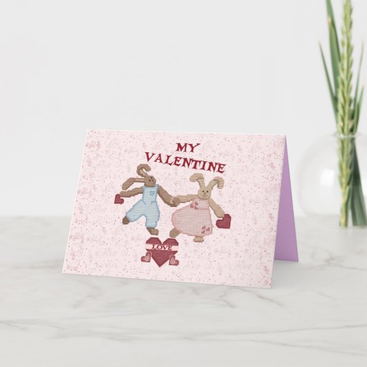 DE LIEFDE VALENTIJN VAN HET KONIJNTJE FEESTDAGEN KAART (Voorkant)