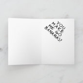 De Liefde van de aap - u maakt me gaan Bananen! Feestdagen Kaart (Binnen)