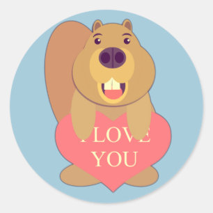 De Liefde van de bever Ronde Sticker