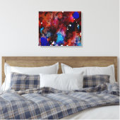 De liefde van de blauwe inkt canvas afdruk (Insitu (Slaapkamer))