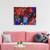 De liefde van de blauwe inkt canvas afdruk (Insitu (Woonkamer))