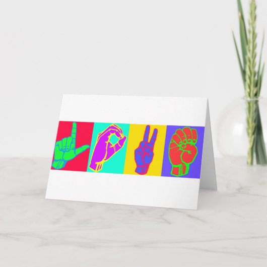 De LIEFDE van de gebarentaal Feestdagen Kaart (Voorkant)