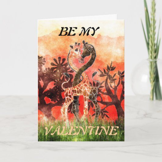 De Liefde van de Giraffe - ben Mijn Valentijn Feestdagen Kaart (Voorkant)