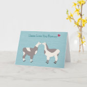 De Liefde van de lama u voor altijd Wenskaart Kaart (Gele Bloem)