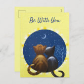 De Liefde van de Maan van de kat is met u Feestdagenkaart (Voorkant / Achterkant)