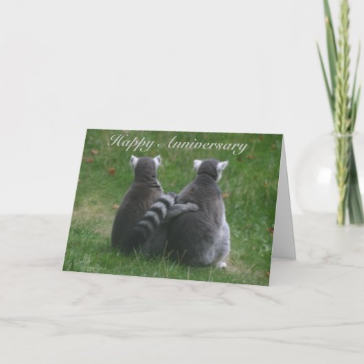 De liefde van de maki! . Gelukkig Jubileum Kaart (Voorkant)