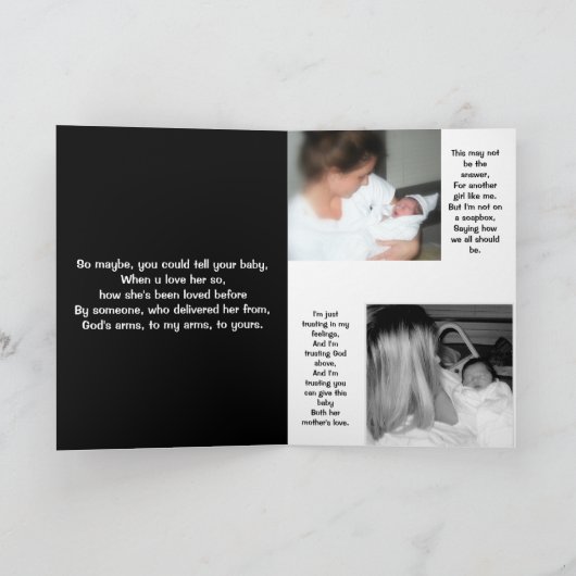 De liefde van de moeder (adoptie en geboorte) kaart (Binnen)