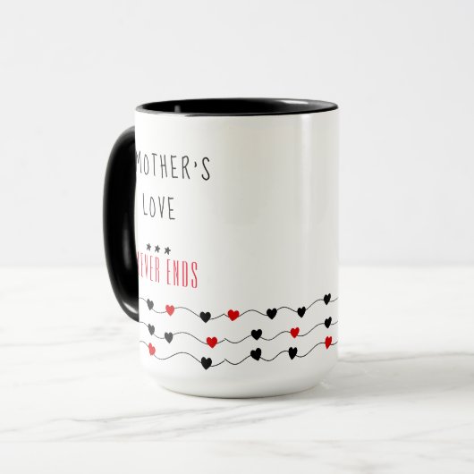 De liefde van de moeder eindigt nooit | Moederdag Mok (Voorkant links)