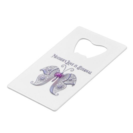 De liefde van de moeder is etherisch creditkaart flessenopener (Achterkant Gekanteld)