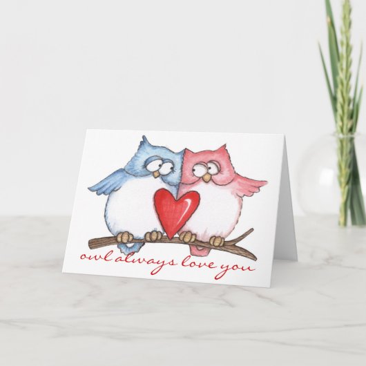 De Liefde van de uil - Wenskaart Kaart (Voorkant)