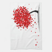 De liefde van de valentijns Harten blazen in de wi Theedoek (Verticaal)