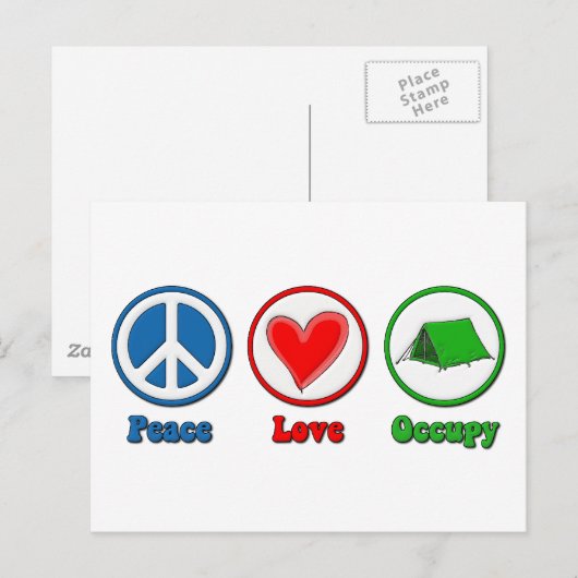 De Liefde van de vrede bezet Briefkaart (Voorkant / Achterkant)