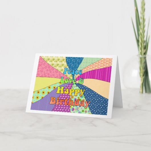 De Liefde van de vrede & Gelukkige Verjaardag Kaart (Voorkant)