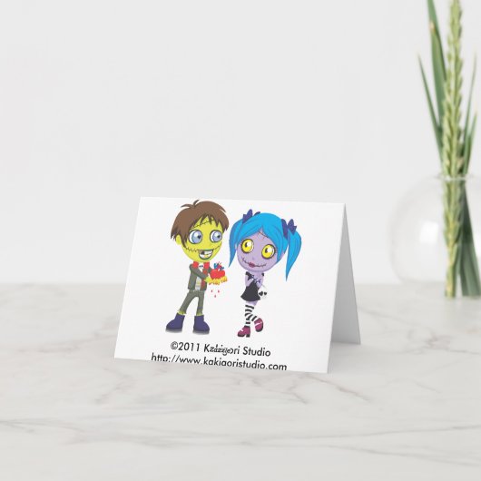 De Liefde van de zombie Feestdagen Kaart (Achterkant)