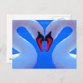 De Liefde van de zwaan, Romantische Hart Gevormde Briefkaart (Voorkant / Achterkant)