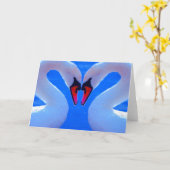 De Liefde van de zwaan, Romantische Hart Gevormde Kaart (Gele Bloem)