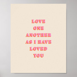 De liefde van Één andere John 13 Bijbelse Schrift  Poster