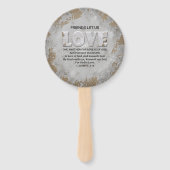 De liefde van Één andere Manuscript Verse 1 John 4 Handwaaier (Achterkant)