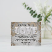 De liefde van Één andere Manuscript Verse 1 John 4 Kaart (Staand voorkant)