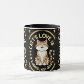 De liefde van een kat is verdiend, niet gegeven mok (Midden)