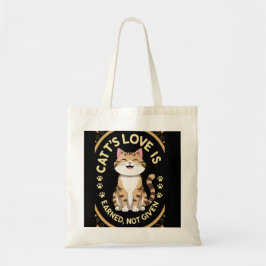 De liefde van een kat is verdiend, niet gegeven tote bag