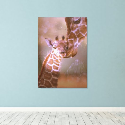 De liefde van een moeder canvas afdruk (Insitu (Houten vloer))