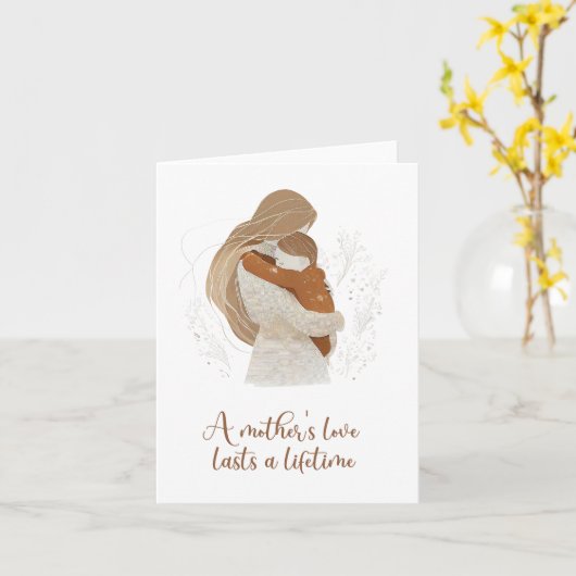 De liefde van een moeder duurt een leven lang kaart (Gele Bloem)