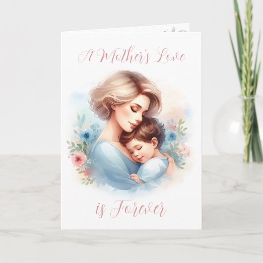 De liefde van een moeder in waterverf Moederdag Kaart (Voorkant)