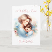 De liefde van een moeder in waterverf Moederdag Kaart (Gele Bloem)