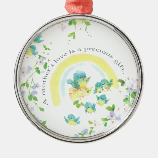 De liefde van een moeder is een kostbaar geschenk metalen ornament (Voorkant)