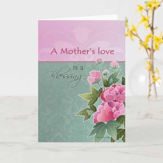 de liefde van een moeder is een zegen, gelukkig kaart (Gele Bloem)