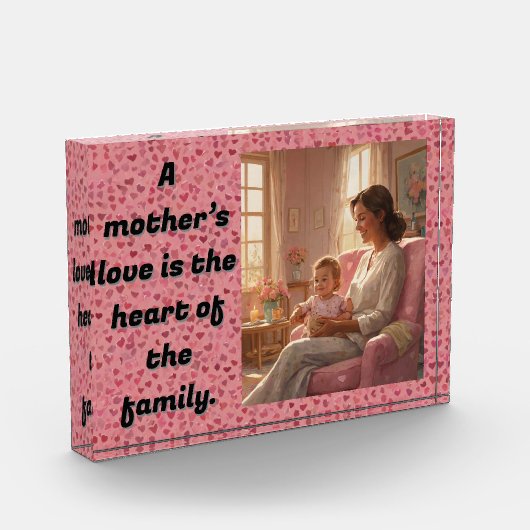 De liefde van een moeder is het hart van het gezin fotoblokken (Links)